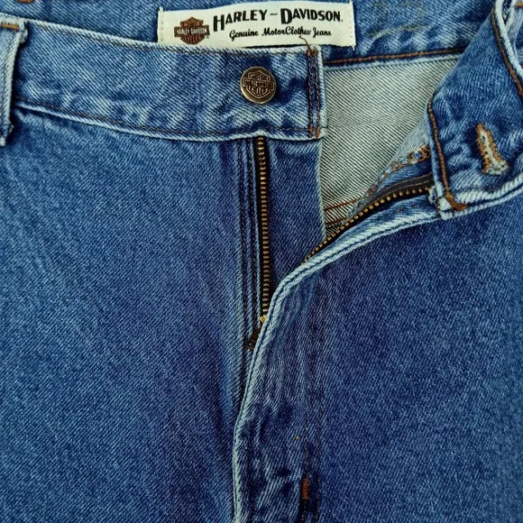 Harley-Davidson Jeans Mens 40x32 Blue Genuine MotorClothes Denim Zip Fly Biker - Picture 5 of 9